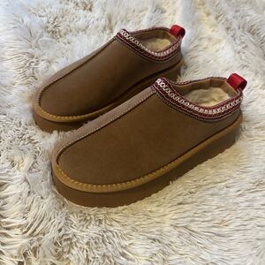 Tessa fur lined ankle slip ons